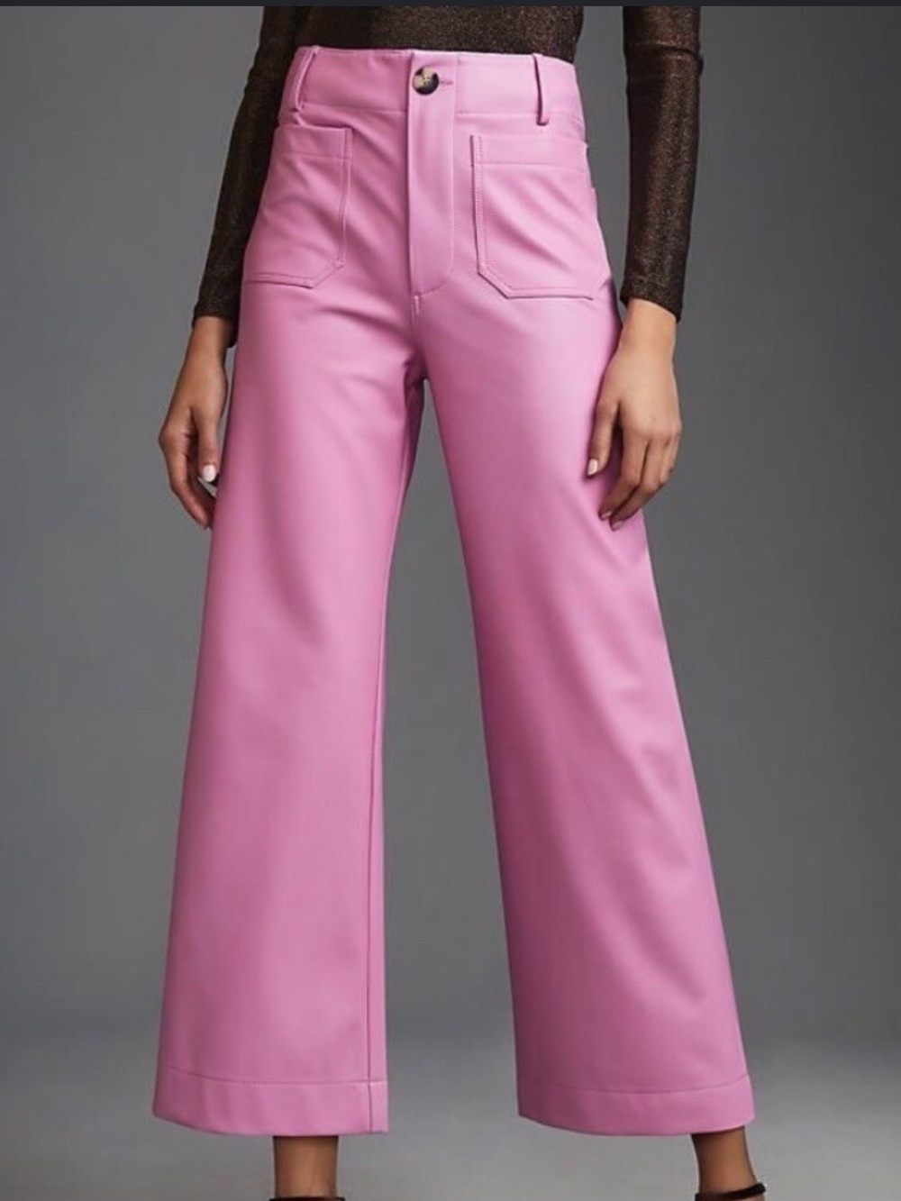 Maeve The Colette Faux Leather Wide Leg Pants Size 32